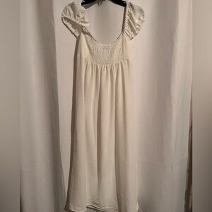 Indigo White Smocked Dress